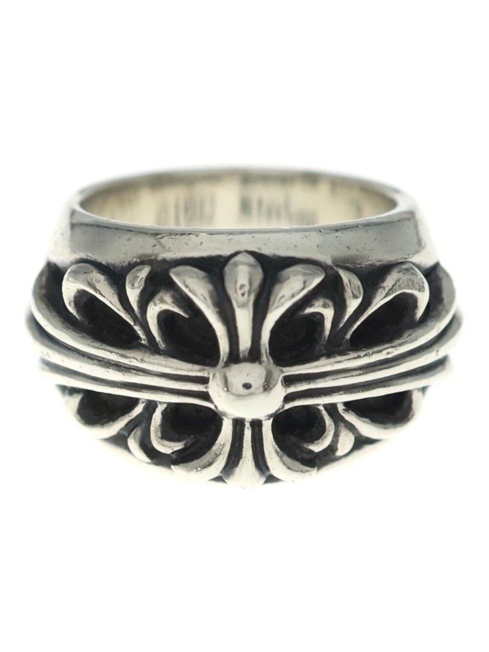 Chrome Hearts Flrl Floral Cross Ring Silver